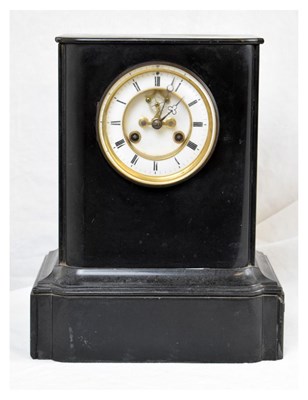 Lot 539 - Large late 19th Century French black slate table clock with Brocot escapement