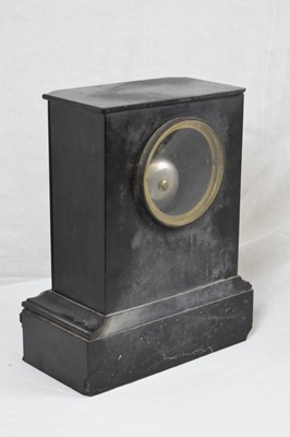 Lot 539 - Large late 19th Century French black slate table clock with Brocot escapement