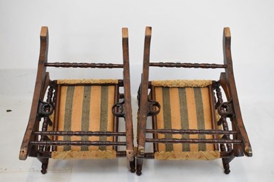 Lot 666 - Pair of late 19th Century American rocking chairs