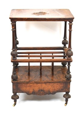 Lot 613 - Victorian walnut Canterbury what-not