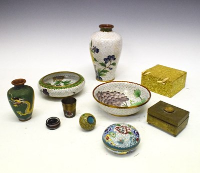 Lot 390 - Small group of cloisonne items