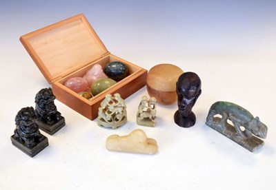 Lot 392 - Group of soapstone etc