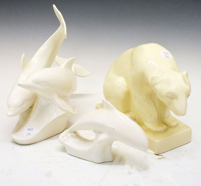 Lot 345 - Wedgwood Polar bear, and Poole dolphins