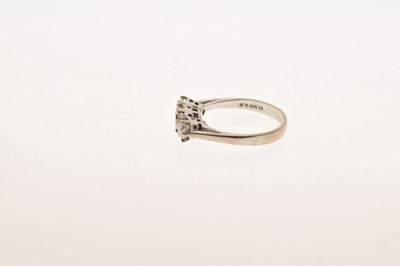 Lot 1 - Three-stone diamond 18ct white gold ring