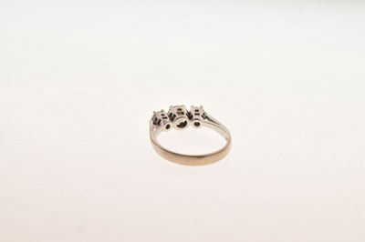 Lot 1 - Three-stone diamond 18ct white gold ring