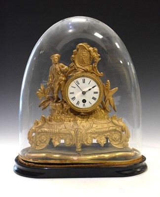 Lot 530 - Late 19th Century French gilt spelter figural mantel clock