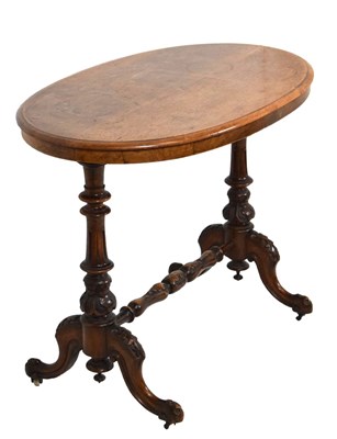 Lot 612 - Victorian walnut oval occasional table