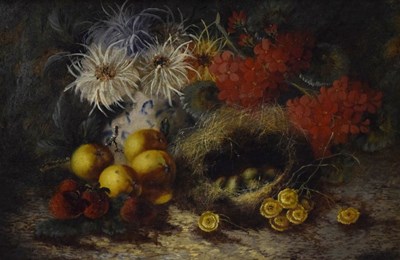 Lot 383 - Late 19th Century English School - Oil on canvas - Still life with fruit