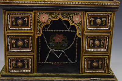 Lot 325 - Indian (Kashmiri) painted wooden table-top cabinet