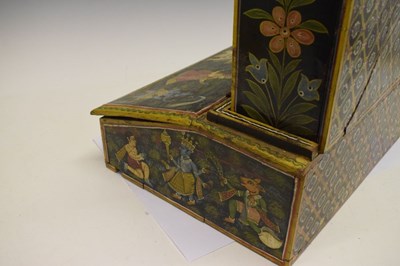 Lot 325 - Indian (Kashmiri) painted wooden table-top cabinet