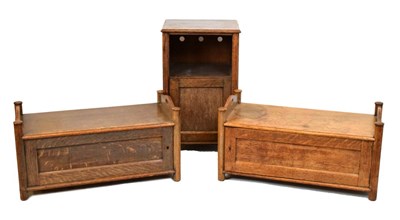 Lot 516 - Pair of early 20th Century Arts & Crafts oak window seats