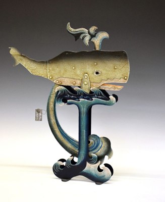 Lot 360 - Tinplate folk art rocking whale