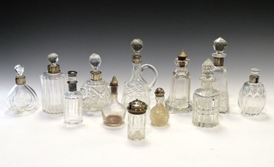 Lot 169 - Twelve late Victorian and 20th Century silver-mounted dressing table/toiletry bottles, etc