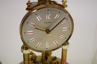 Lot 543 - Haller anniversary clock with dome and a similar anniversary clock