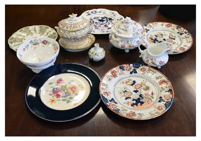 Lot 405 - Quantity of early 19th Century and later English ceramics to include Rockingham plate, etc