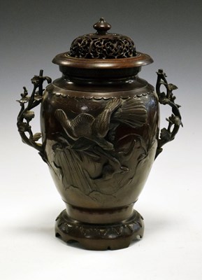 Lot 379 - Japanese Meiji bronze vase