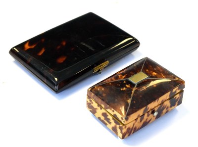 Lot 198 - Late Victorian or Edwardian tortoiseshell carte de visite case