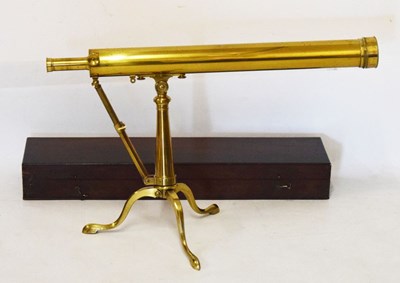 Lot 145 - William IV lacquered brass 2.5-inch refracting telescope - William Harris, 50 High Holborn