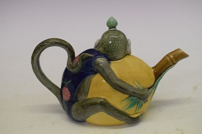 Lot 236 - Minton monkey teapot