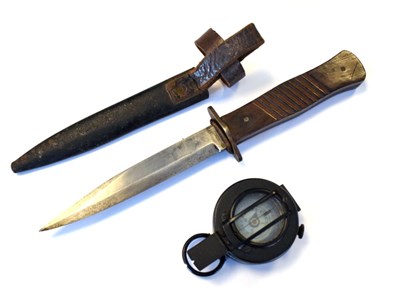 Lot 238 - First World War German trench dagger by Gottlieb & Second World War compass