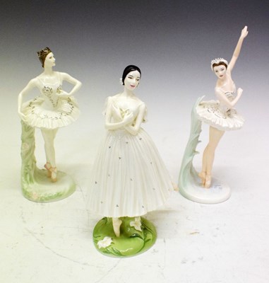 Lot 355 - Three Coalport ballerinas, including Dame Margot Fonteyn