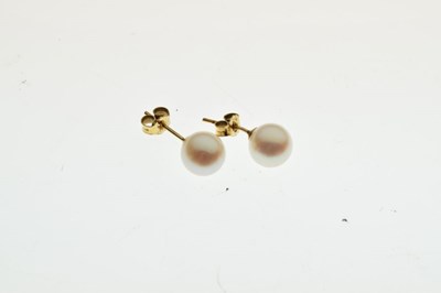 Lot 34 - Pair of cultured pearl ear studs