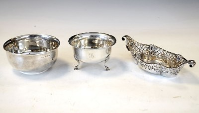 Lot 130 - Late Victorian silver bon-bon dish and two sugar bowls