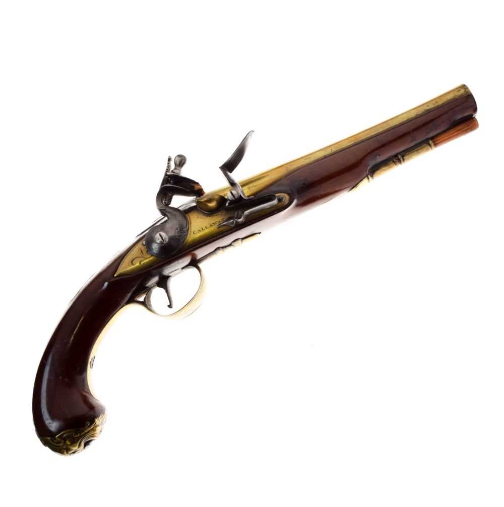 Lot 313 - Bristol made flintlock pistol by Joseph Callaway circa 1770