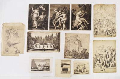 Lot 337 - Folio of mostly 17th and 18th Century engravings, pencil sketches, etc.