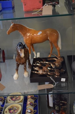 Lot 305 - Beswick figure of a Palomino horse, together with a quantity of other Beswick horse figures