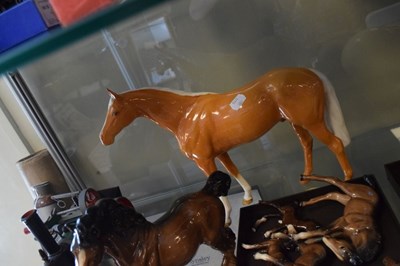 Lot 305 - Beswick figure of a Palomino horse, together with a quantity of other Beswick horse figures