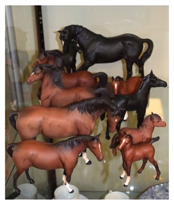 Lot 304 - Beswick Connoisseur Figure - Black Beauty and Foal, etc