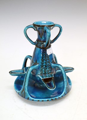 Lot 315 - Middle Eastern pottery oil lamp