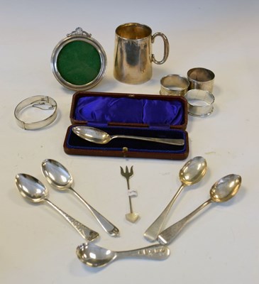 Lot 133 - George V silver Christening mug and quantity of small silver