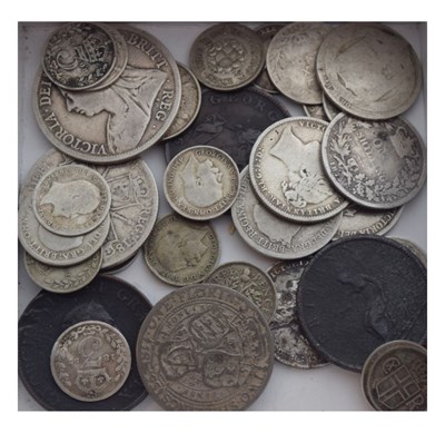 Lot 107 - Quantity of silver coinage and three George III coins