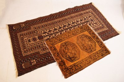 Lot 466 - Middle Eastern prayer rug and small mat (2)