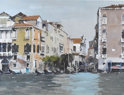 Lot 407 - John Yardley (b.1933) - Watercolour - 'A Corner of the Gritti Palace'