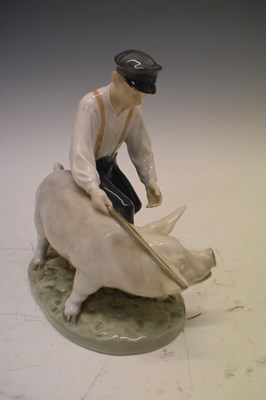 Lot 293 - Royal Copenhagen pig with swineherd