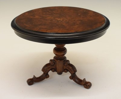 Lot 216 - Victorian walnut 'apprentice piece' tilt-top table