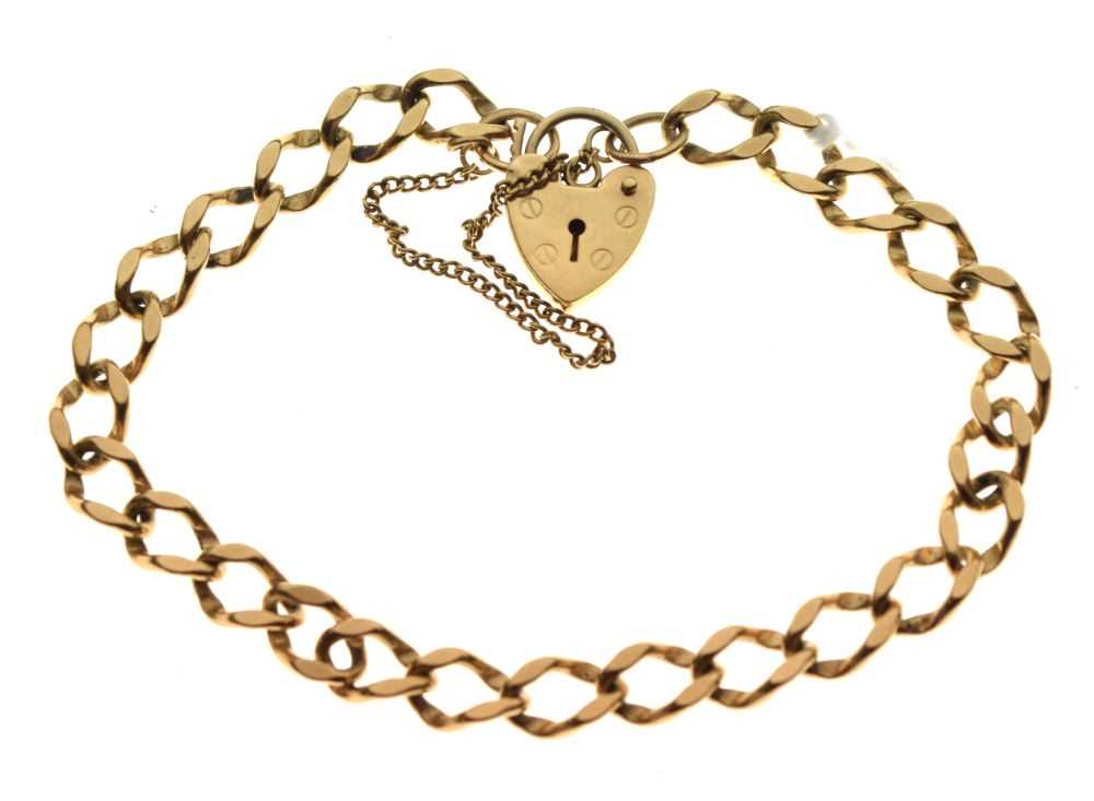Lot 44 - 9ct gold curb-link charm bracelet
