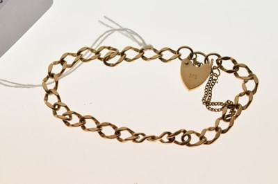 Lot 44 - 9ct gold curb-link charm bracelet