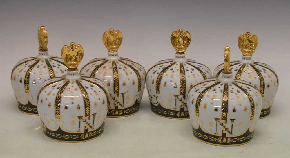 Lot 589 - Six Sempe Armagnac Limoges porcelain decanters