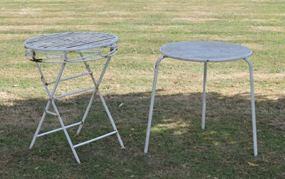 Lot 749 - Two metal white-painted patio tables