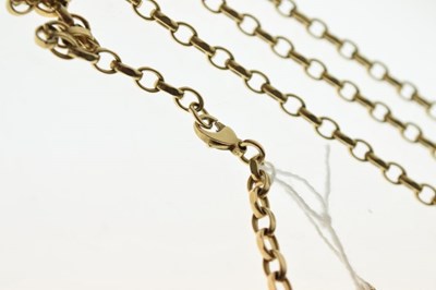 Lot 57 - 9ct gold belcher-link chain, 31.4g