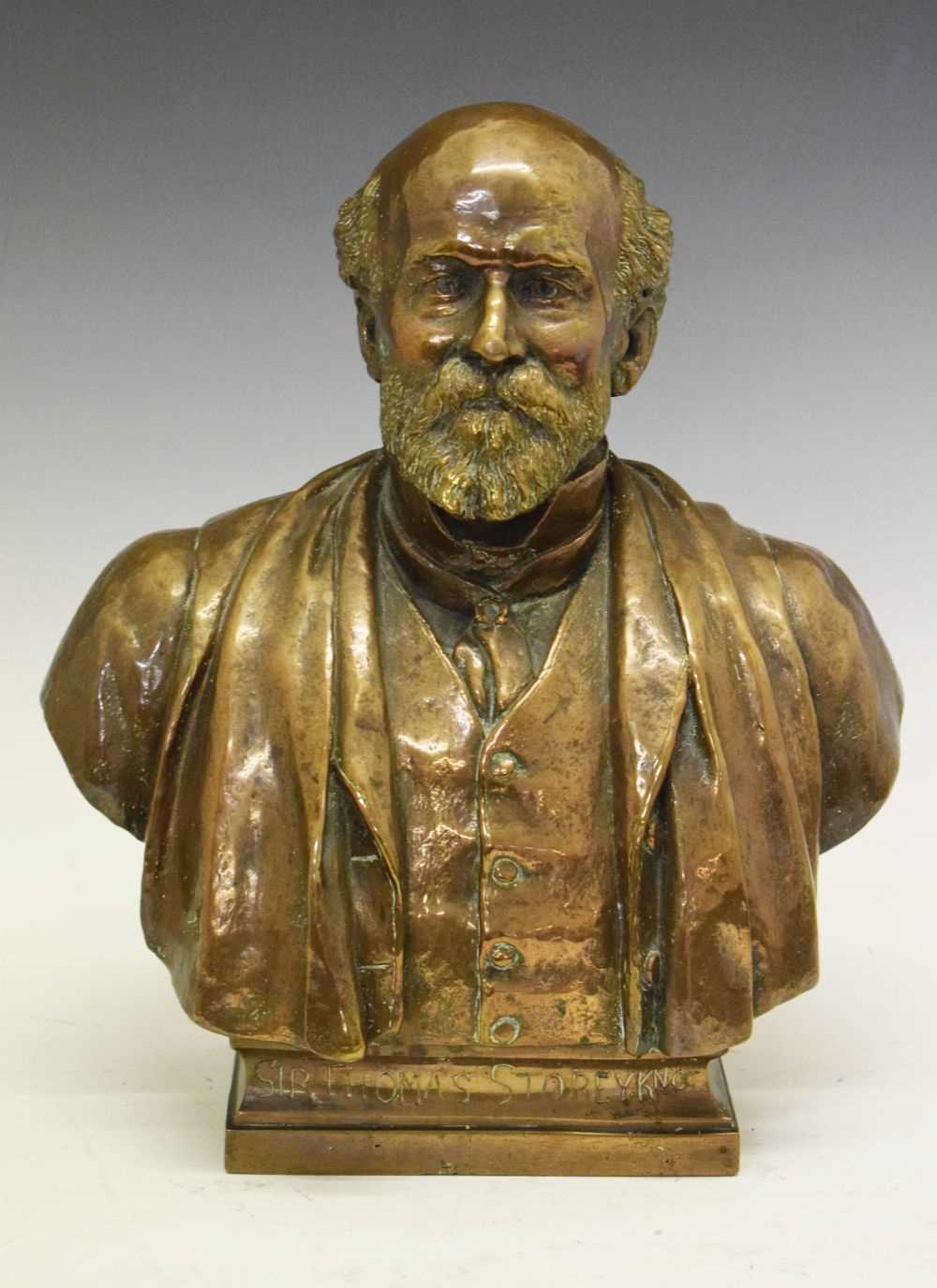 Lot 256 - John Adams-Acton (1830-1910) - Bronze bust of Sir Thomas Storey (1825-1898)