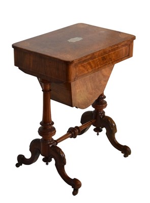 Lot 574 - Late 19th Century burr walnut and inlaid work table