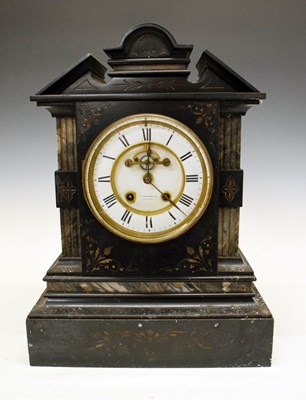 Lot 453 - Late 19th Century French black slate mantel clock