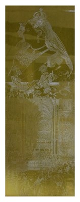 Lot 222 - Herbert George Moon - Engraved glass panel of Queen Victoria