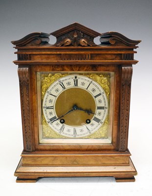 Lot 451 - Lenzkirch - German burr walnut mantel clock