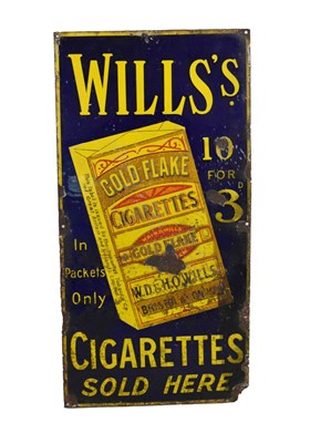 Lot 122 - Advertising interest - 'Wills Gold Flake' enamel sign